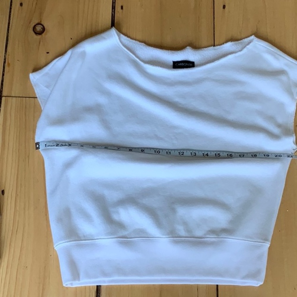 Off-Shoulder Short Sleeve Sweatshirt - White - Picture 3 of 7